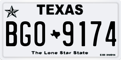 TX license plate BGO9174