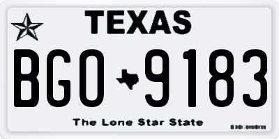 TX license plate BGO9183