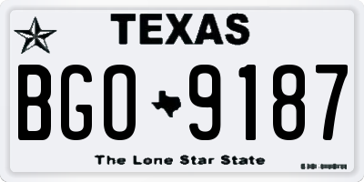 TX license plate BGO9187