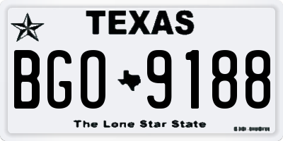 TX license plate BGO9188