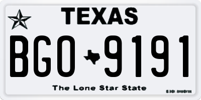 TX license plate BGO9191