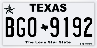 TX license plate BGO9192