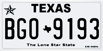 TX license plate BGO9193