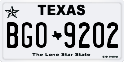 TX license plate BGO9202