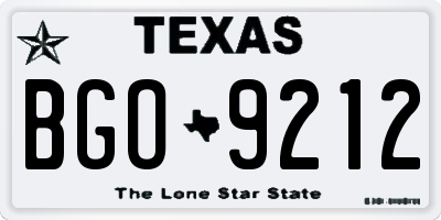TX license plate BGO9212