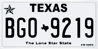 TX license plate BGO9219