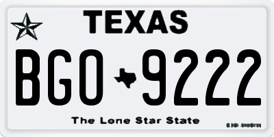 TX license plate BGO9222