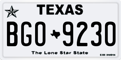 TX license plate BGO9230