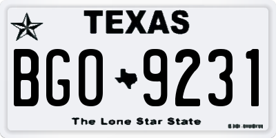 TX license plate BGO9231