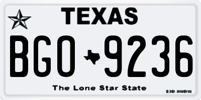 TX license plate BGO9236