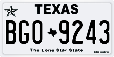 TX license plate BGO9243
