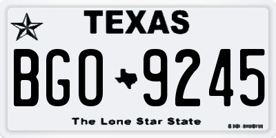 TX license plate BGO9245