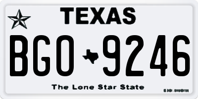 TX license plate BGO9246