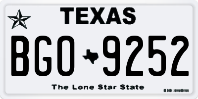 TX license plate BGO9252