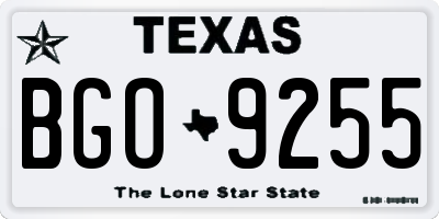 TX license plate BGO9255