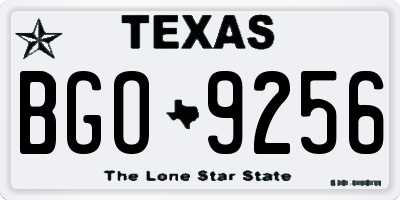 TX license plate BGO9256