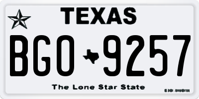 TX license plate BGO9257