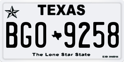 TX license plate BGO9258