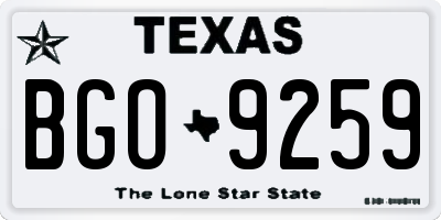 TX license plate BGO9259