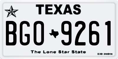 TX license plate BGO9261