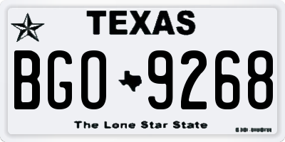 TX license plate BGO9268
