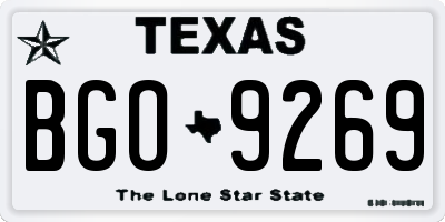TX license plate BGO9269