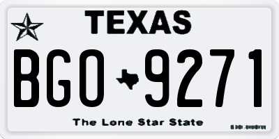 TX license plate BGO9271