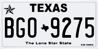 TX license plate BGO9275