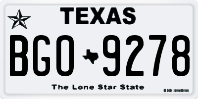 TX license plate BGO9278