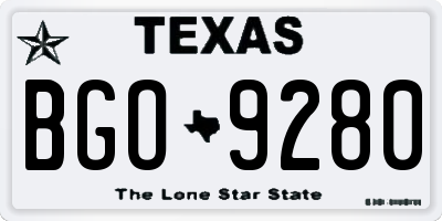 TX license plate BGO9280