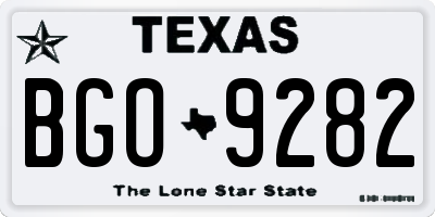 TX license plate BGO9282