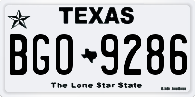 TX license plate BGO9286