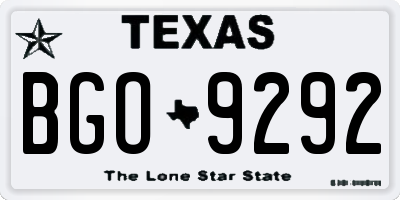TX license plate BGO9292