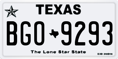 TX license plate BGO9293