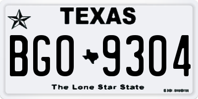 TX license plate BGO9304