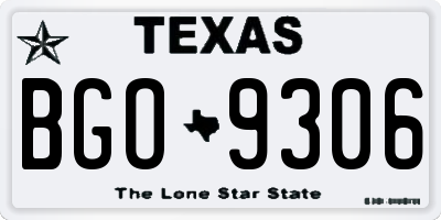 TX license plate BGO9306