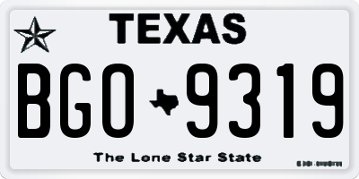 TX license plate BGO9319