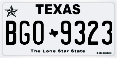 TX license plate BGO9323