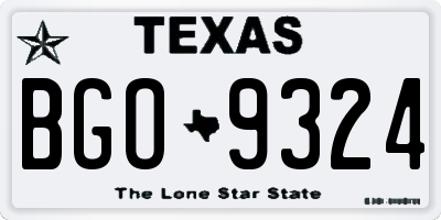 TX license plate BGO9324