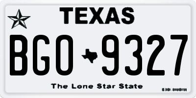TX license plate BGO9327