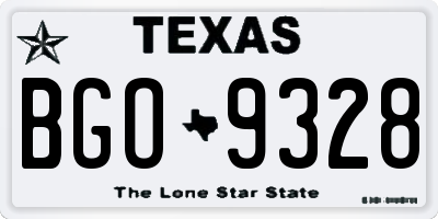 TX license plate BGO9328