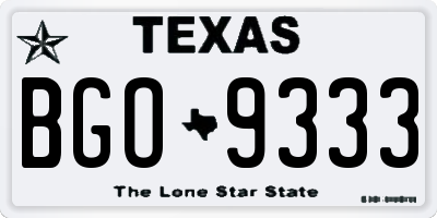 TX license plate BGO9333