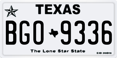 TX license plate BGO9336