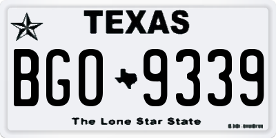 TX license plate BGO9339