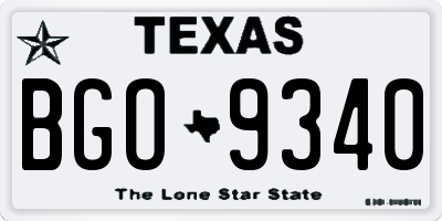 TX license plate BGO9340