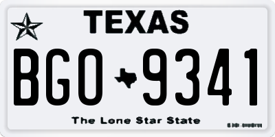 TX license plate BGO9341