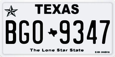 TX license plate BGO9347