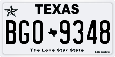 TX license plate BGO9348