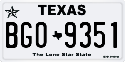 TX license plate BGO9351