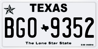 TX license plate BGO9352